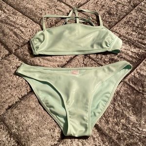 Target Xhilaration Womens Mint Green Bikini 2 Piece Swim SZ Large/DD